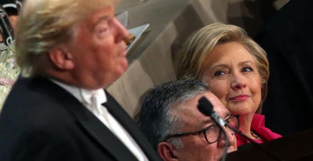 Trump ile Clinton bu kez esprili dille birbirine yüklendi