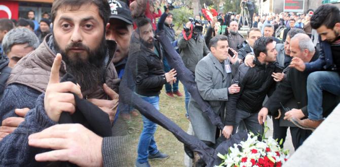 Şehit töreninde CHP’nin çelengi parçalandı!